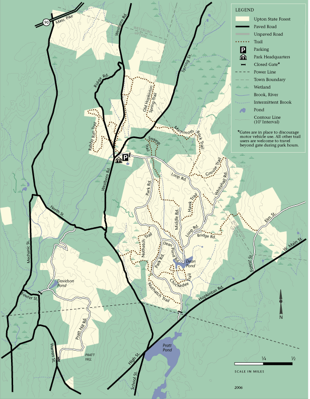 a map of the forest including all the hiking trails